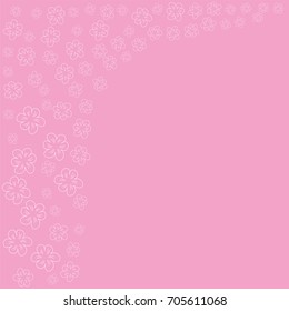 floral frame on a pink background prints, greeting cards, invitations for holiday, birthday, wedding, Valentine's day, party. Vector Illustration.