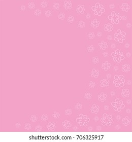 floral frame on a pink background prints, greeting cards, invitations for holiday, birthday, wedding, Valentine's day, party. Vector Illustration.