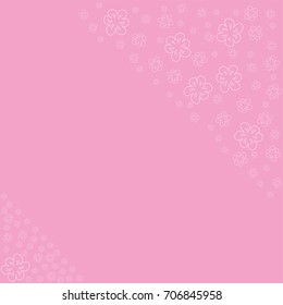 floral frame on a pink background prints, greeting cards, invitations for holiday, birthday, wedding, Valentine's day, party. Vector Illustration.