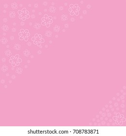 floral frame on a pink background prints, greeting cards, invitations for holiday, birthday, wedding, Valentine's day, party. Vector Illustration.