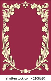Floral frame on red background