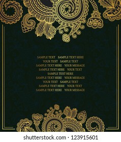 Floral frame on seamless background with place for text