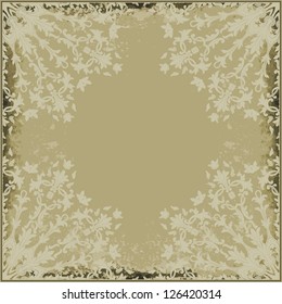 Floral frame on vintage background