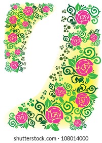 floral frame on white background