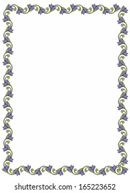 floral frame on white background