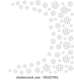 floral frame on a white background prints, greeting cards, invitations for holiday, birthday, wedding, Valentine's day, party. Vector illustration.