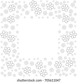 floral frame on a white background prints, greeting cards, invitations for holiday, birthday, wedding, Valentine's day, party. Vector illustration.