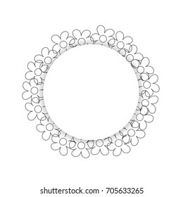 floral frame on a white background prints, greeting cards, invitations for holiday, birthday, wedding, Valentine's day, party. Vector illustration.