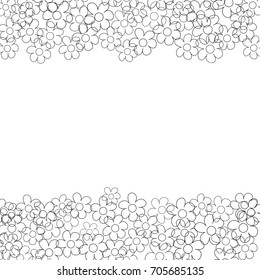 floral frame on a white background prints, greeting cards, invitations for holiday, birthday, wedding, Valentine's day, party. Vector illustration.