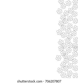 floral frame on a white background prints, greeting cards, invitations for holiday, birthday, wedding, Valentine's day, party. Vector illustration.