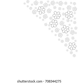floral frame on a white background prints, greeting cards, invitations for holiday, birthday, wedding, Valentine's day, party. Vector illustration.