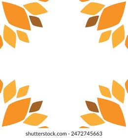 floral frame ornament design on white background