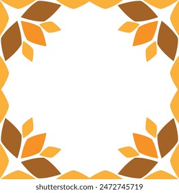 floral frame ornament design on white background