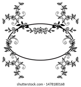 Floral frame ornament, for template of various card. Vector