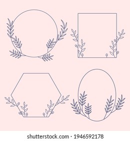 Floral frame pack hand drawn. - Vector.