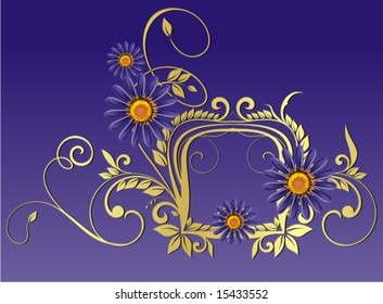 floral frame for packing or simply background