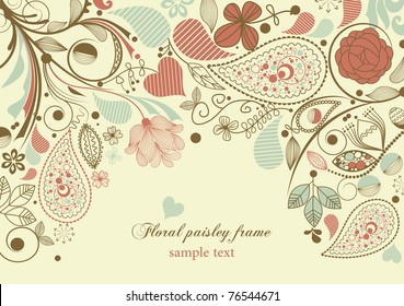 Floral frame, paisley motif