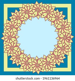 Floral frame in pastel colors. Put your text inside.