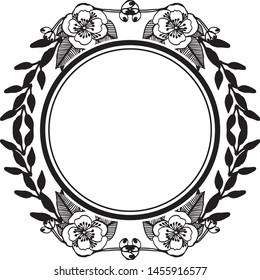 Floral frame with pattern unique, for beautiful of cards. Vector