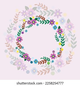 Ilustración vectorial de fondo rosa del marco floral