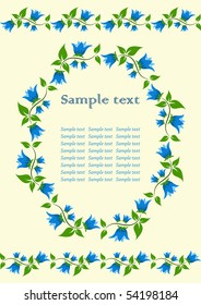 Floral frame with place for text. Vector illustration.