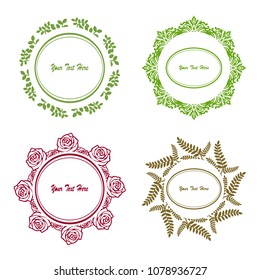 Floral frame with place for your text. Elegant retro floral frame. Design template for banner, card, invitation, label, emblem.
