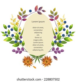 Floral frame with place for your text. Vector illustration