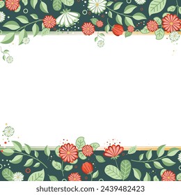 Floral frame with place for your text. Vector illustration.