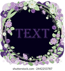 Floral frame with place for your text. Vector clip art.