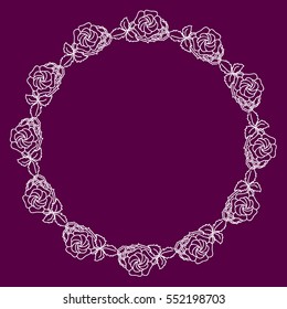 Floral frame with place for your text. Elegant retro floral frame. Design template for 
banner, card, invitation, label, emblem etc.
