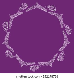 Floral frame with place for your text. Elegant retro floral frame. Design template for 
banner, card, invitation, label, emblem etc.
