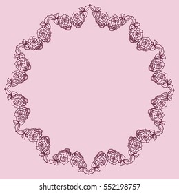 Floral frame with place for your text. Elegant retro floral frame. Design template for 
banner, card, invitation, label, emblem etc.
