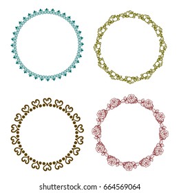 Floral frame with place for your text. Elegant retro floral frame. Design template for banner, card, invitation, label, emblem etc.