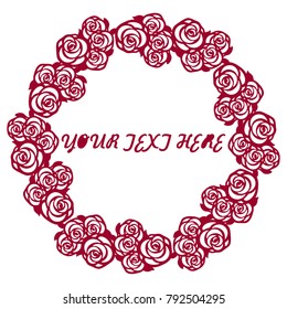 Floral frame with place for your text. Elegant retro floral frame. Design template for banner, card, invitation, label, emblem.