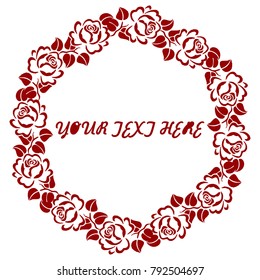 Floral frame with place for your text. Elegant retro floral frame. Design template for banner, card, invitation, label, emblem.