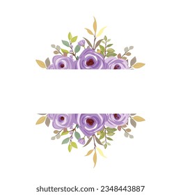 floral frame with purple roses vector bouquet, purple roses, floral wedding frame, greeting card