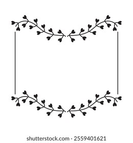 floral frame rectangle minimal isolated icon