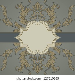 Floral frame. Retro design