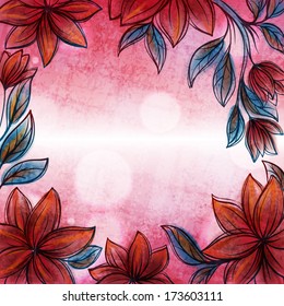 Floral frame retro style design template