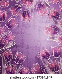 Floral frame retro style design template