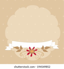 Floral frame with ribbon 