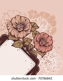 floral frame with rich flowers