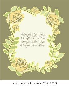 Floral frame with  rose