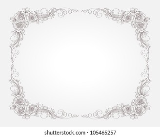 floral frame with roses