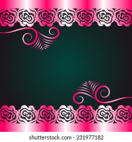 Floral frame with roses