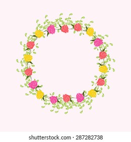 Floral frame with roses