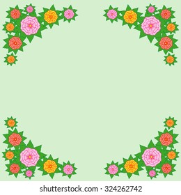 floral frame of roses