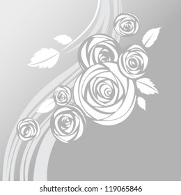 Floral frame with roses. Element for design. Vector illustration.