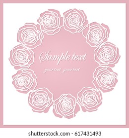 floral  frame with roses (laser cute)