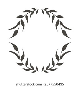 floral frame round emblem isolated icon